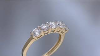 ct tw or 1 00 ct tw 5-Stone Diamond Band Ring 14K Affinity on QVC