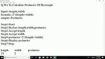Algorithm To Calculate Perimeter Of Rectangle