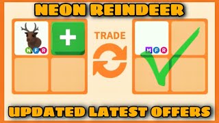 12 NEW OFFERS FOR NEON REINDEER!! Better than a good neon legendary now?!😱😱 Adopt me Trades