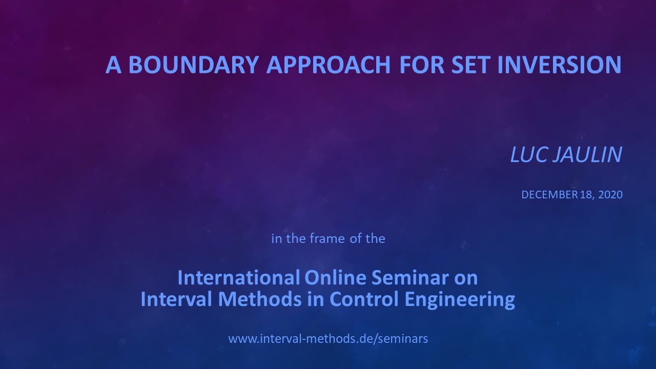 International Online Seminar on Interval Methods in Control