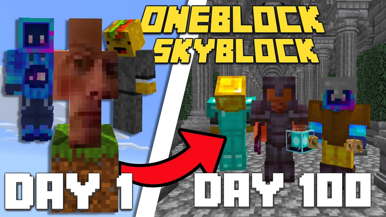 We Survived 100 days in Oneblock Skyblock as a Trio (#1)