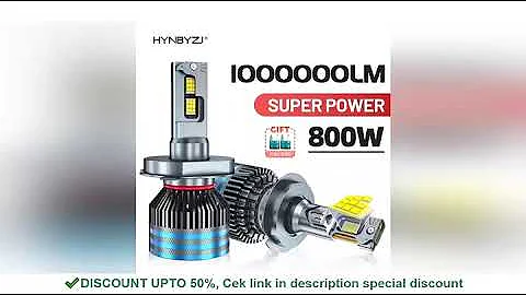 HYNBYZJ 800W 1000000LM H4 H7 H11 Led Bulb Canbus H1 H8 HB3 HB4 HIR2 9005 9006 9012 H13 9007 9008 Pow