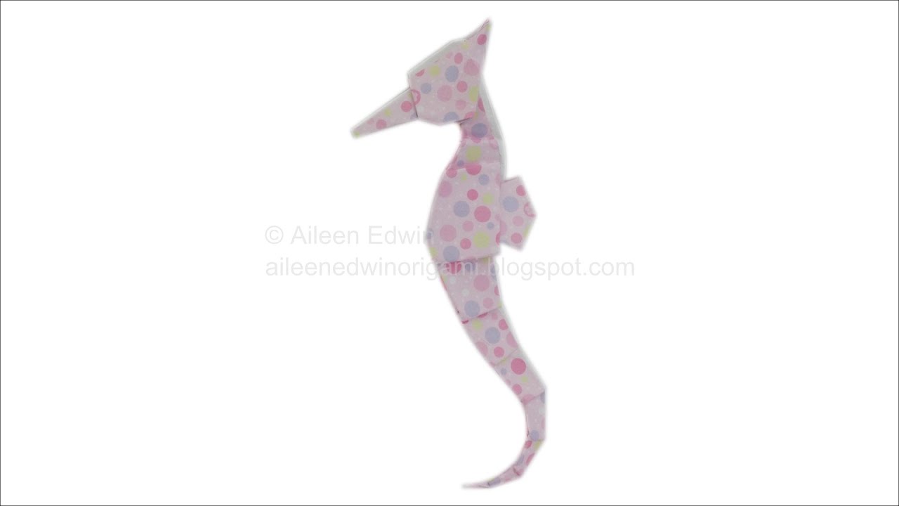 Origami Sea Horse (Aileen Edwin) Video Tutorial *HD*