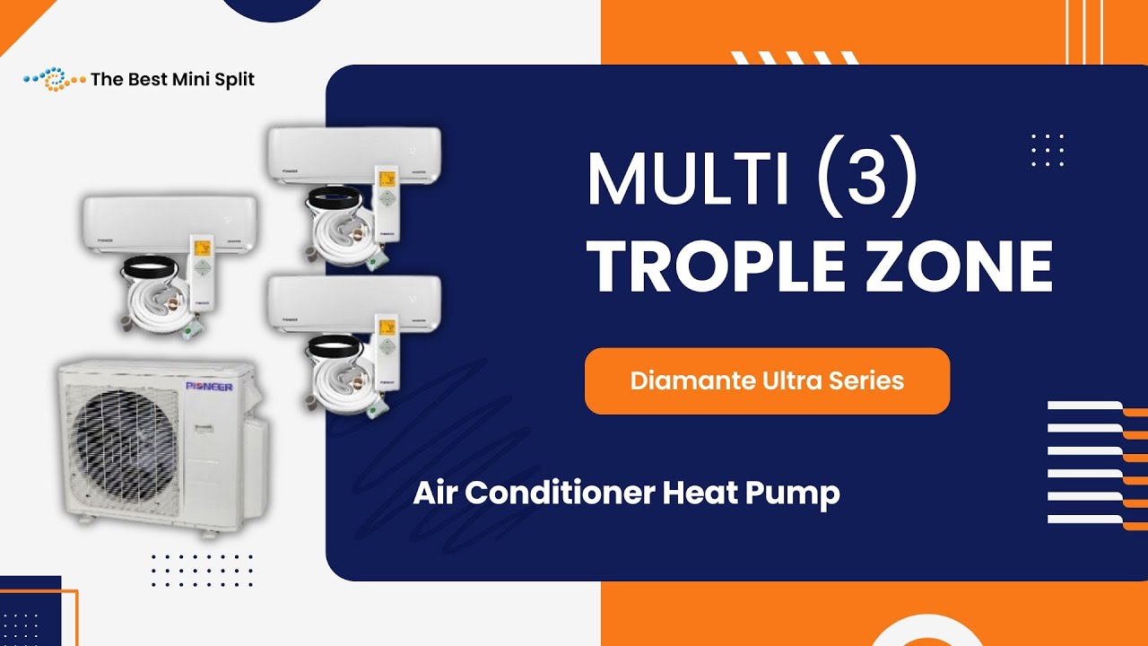 Multi (3) Circuit Diamante Ultra Series 22 SEER2 Triple Zone Inverter++ Energy-Star AC Heat Pump