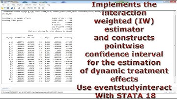 Implement the interaction weighted estimator for an event study Use  eventstudyinteract In STATA 18