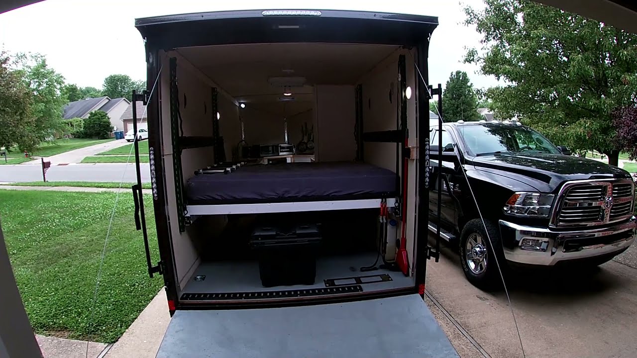Cargo Trailer to Toy Hauler Conversion - My version of a Bed. Full ...
