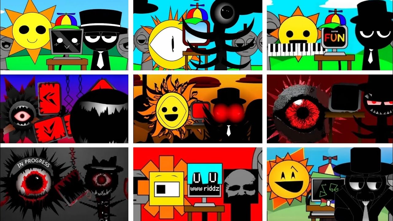 Mr. Sun Computer INCREDIBOX SPRUNKI MIX : MR SUN & MR FUN COMPUTER & BLACK IN ALL ...