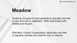 Meadow Meaning