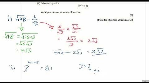 Pearson-Edexcel GCSE to A-level Transition Algebra Exam Questions Q20