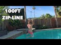 We Built a Zip-Line Over Our Pool