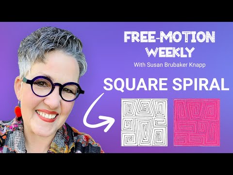 Square Spiral — Free-Motion Weekly: Modern Motifs Series #8