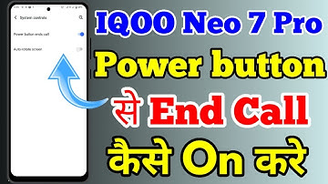 Iqoo Neo 7 Pro 5g Power Button End Call Setting Kaise On Kare // Power Button End Call In Iqoo Neo 7