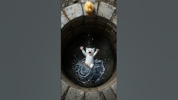 Chú mèo con rơi xuống giếng được vịt con cứu giúp #Catcheese