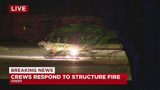 Crews respond to structure fire near McElhaney Rd. in Greer