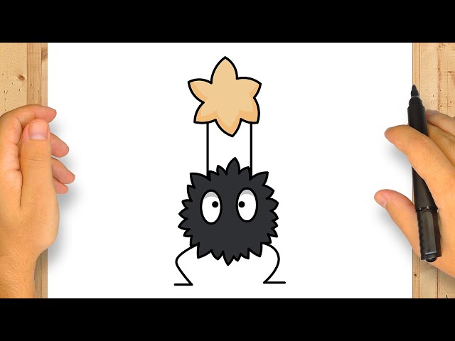 まっくろくろすけの描き方 | ステップバイステップのシンプルで簡単