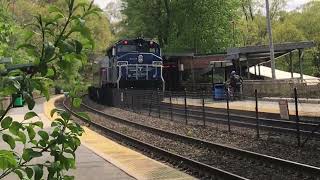 MBTA/Amtrak trains at Wedgemere Station on the Lowell Line