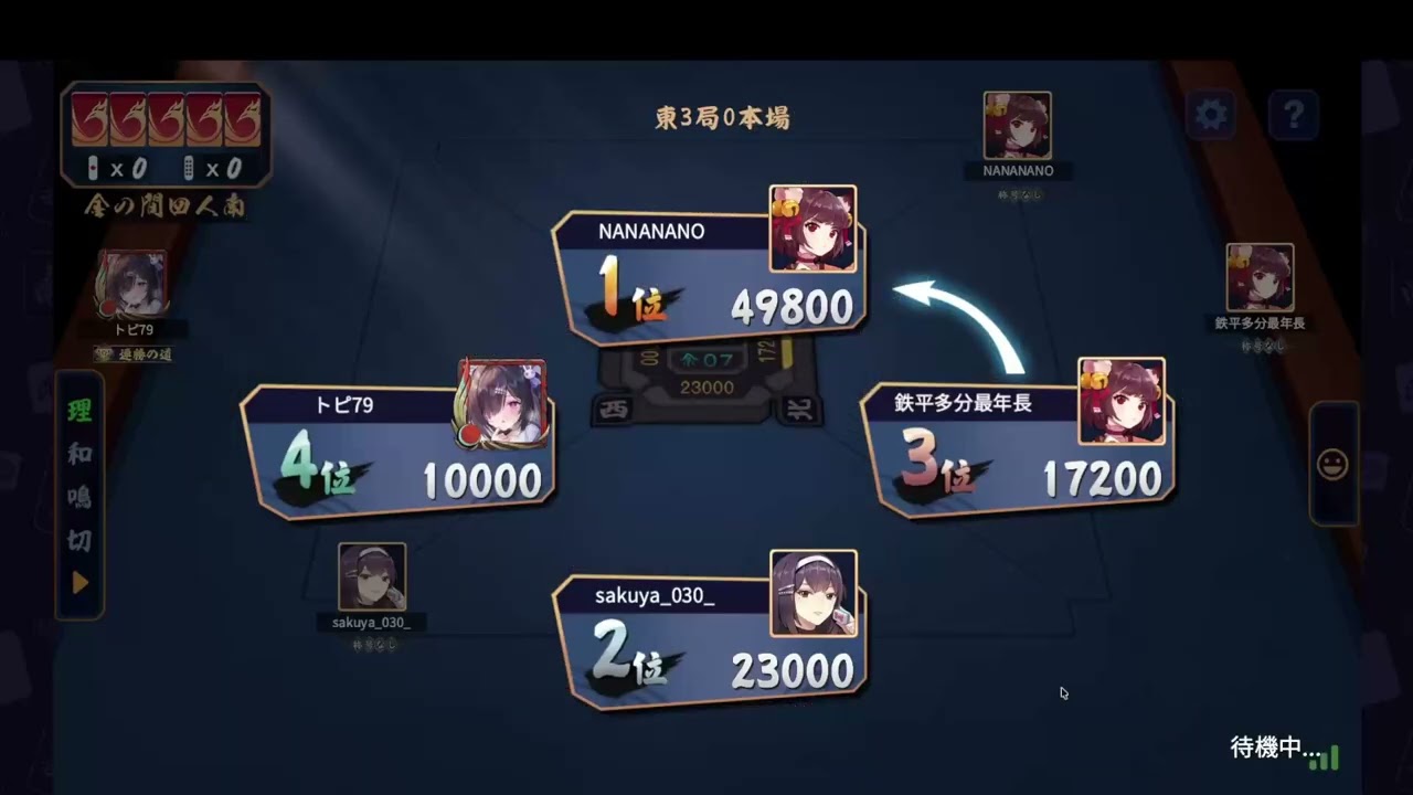 我慢の南場前半を耐え抜き、南2南3連アガリで逆転2位！粘りの麻雀が実りました｜雀魂 #520 