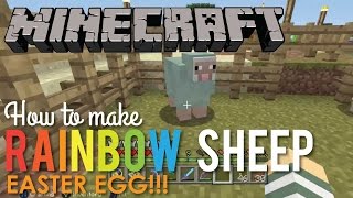 How to Make Rainbow Sheep in Minecraft - EASTER EGG!