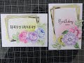 Double frame card with leftover stamped flowers