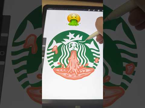 Giving The Starbucks Logo A Gross Redesign! Logos Logodesign Redesign Gross Procreate Shorts