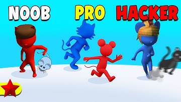 NOOB vs PRO vs HACKER ​in Cat and Mouse .io (New Version)