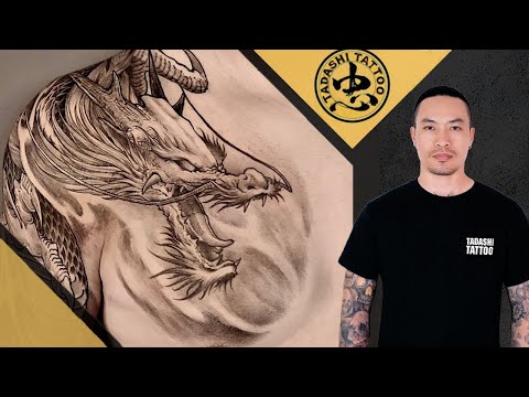 BÍ MẬT tạo nên hình xăm đẹp: Freehand Tattoo - Hình xăm Rồng Full Bắp Tay & Ngực từ Trung Tadashi