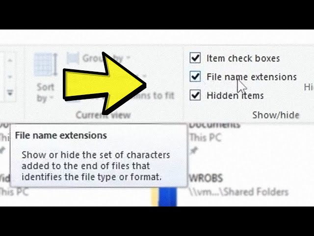 How to turn on hidden filename extensions in Windows