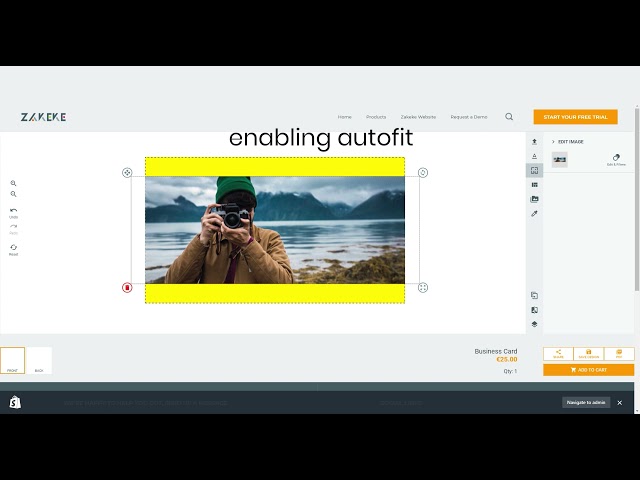 Zakeke Tutorials - How to enable the Autofit for images to the print area