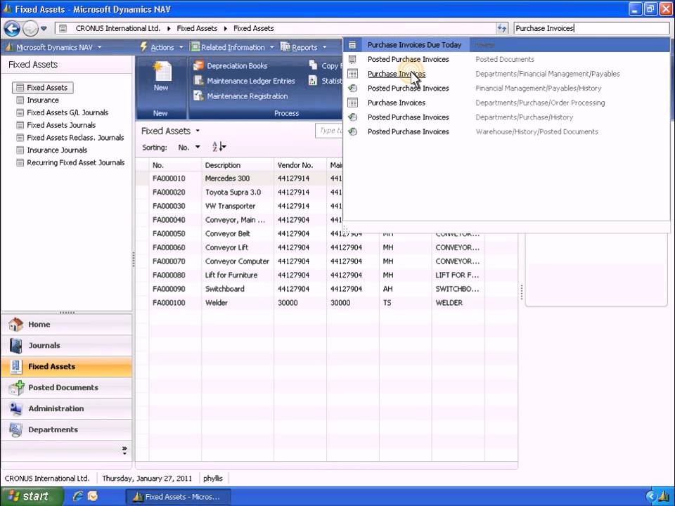 Microsoft Dynamics NAV Fixed Assets Part 1 of 2 - YouTube