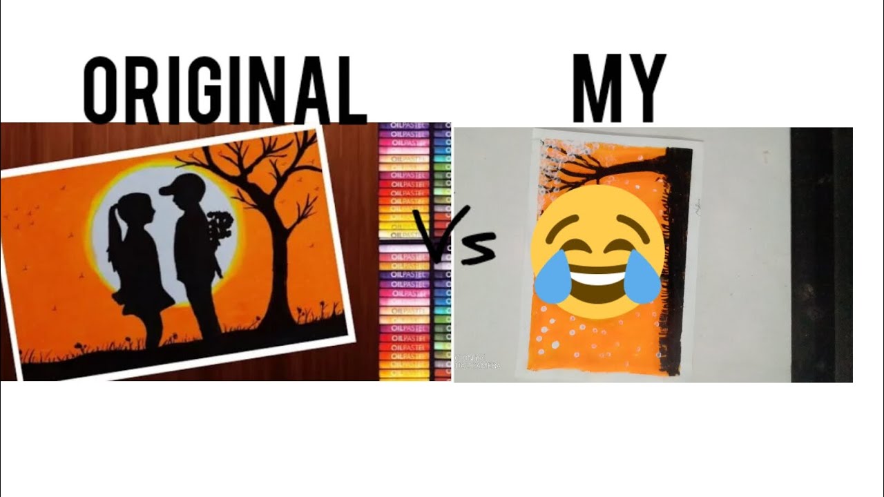 Real Or Drawing Real Drawing VS My Drawing π | oil pastel drawing|#funny #oilpastel ...