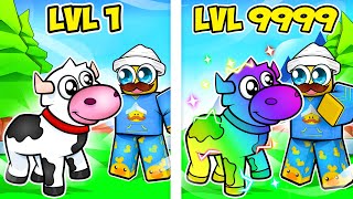 Unlocked Max Level 9999 Diamond Cow In Milk Tycoon!