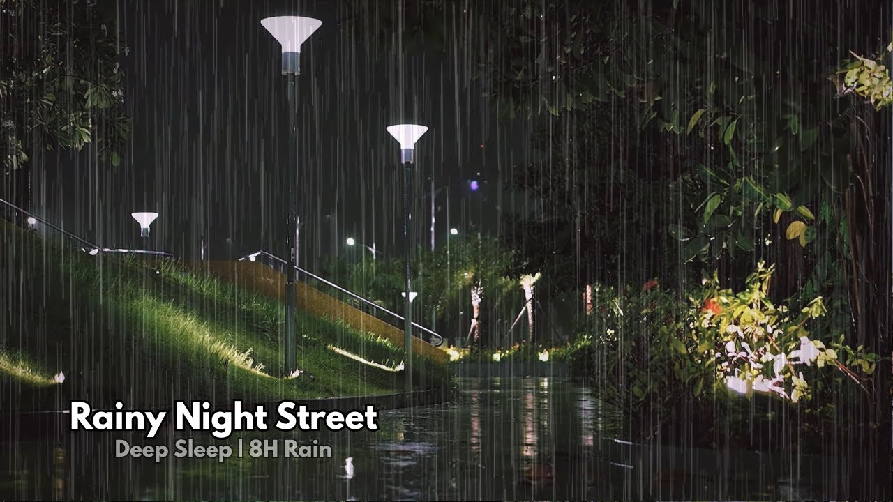 Rainy Night on the Quiet Street – Relaxing Rain Sounds for Deep Sleep & Focus (8H Black Screen)