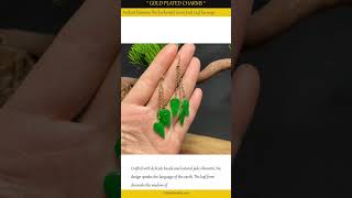 Verdant Talisman The Enchanted Green Jade Leaf Earrings