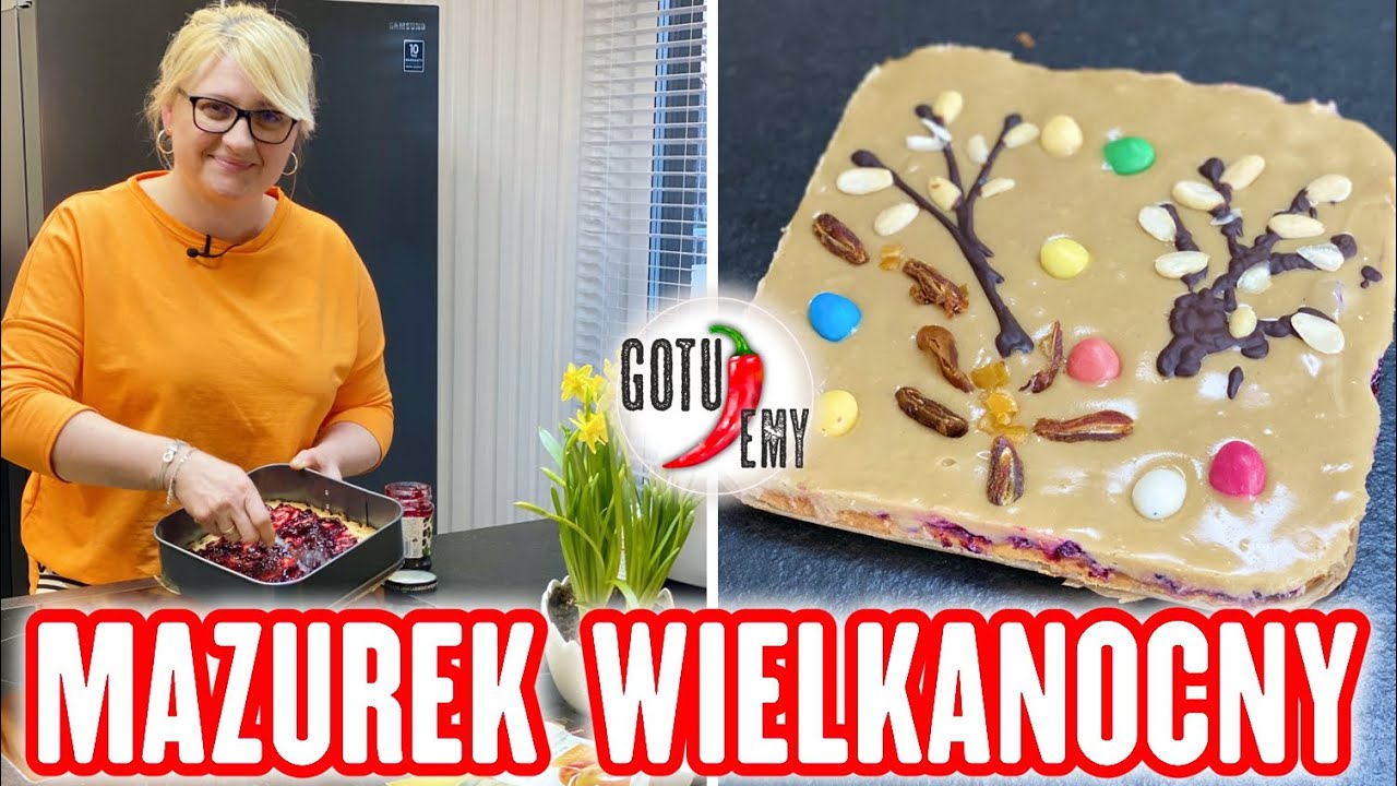 MAZUREK WIELKANOCNY 🐣 Chałwowo-porzeczkowy 👍  Prosty przepis  GOTUJEMY