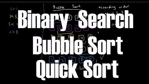 Algorithms - Binary Search, Bubble Sort and Quick Sort