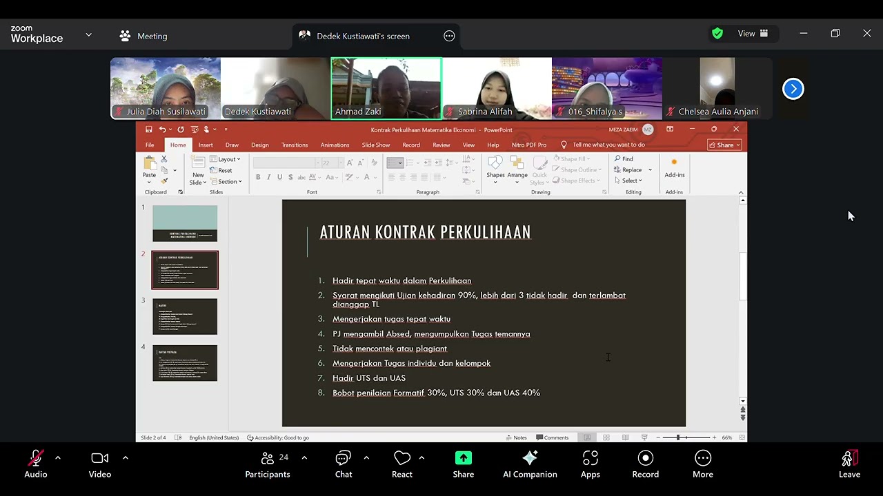 Zoom Meeting Matematika Ekonomi Syari'ah 03/03/26