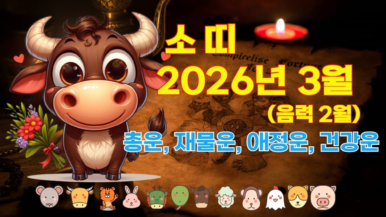 2026년 3월(음력 2월) 소띠 운세 신묘월 변화의 시작과 성공 기회