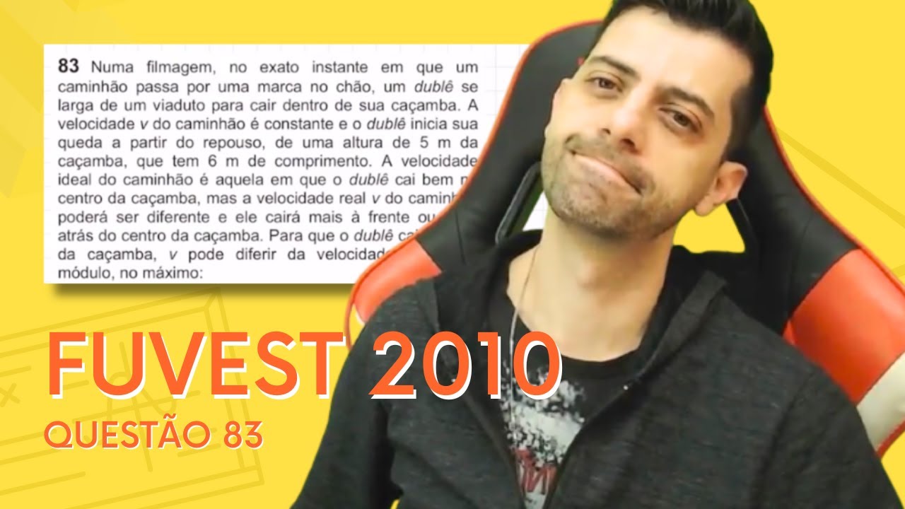 FUVEST 2010 - Q83 - Numa filmagem, no exato instante em que um caminhão passa por um marca no chão