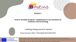 Module 2 - How to develop students’ competence to use emotions to facilitate critical thinking