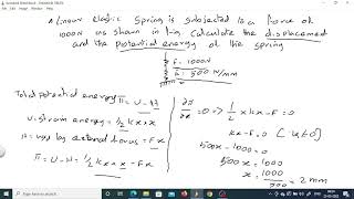23. Spring problem in Rayleigh's Ritz method