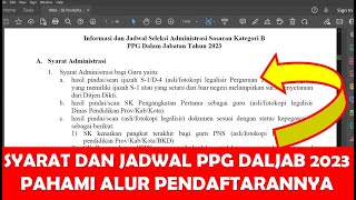 SYARAT ADMINISTRASI DAN JADWAL PENDAFTARAN PPG DALJAB 2023, PAHAMI ALUR CARA MENDAFTARNYA