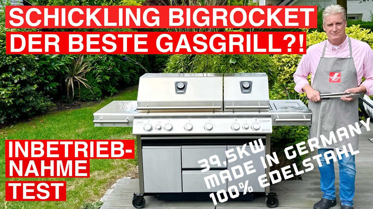 🔥 GRILLBLITZ: Schickling BigRocket der beste Gasgrill Test erste Inbetriebnahme Ausbrennen Premio