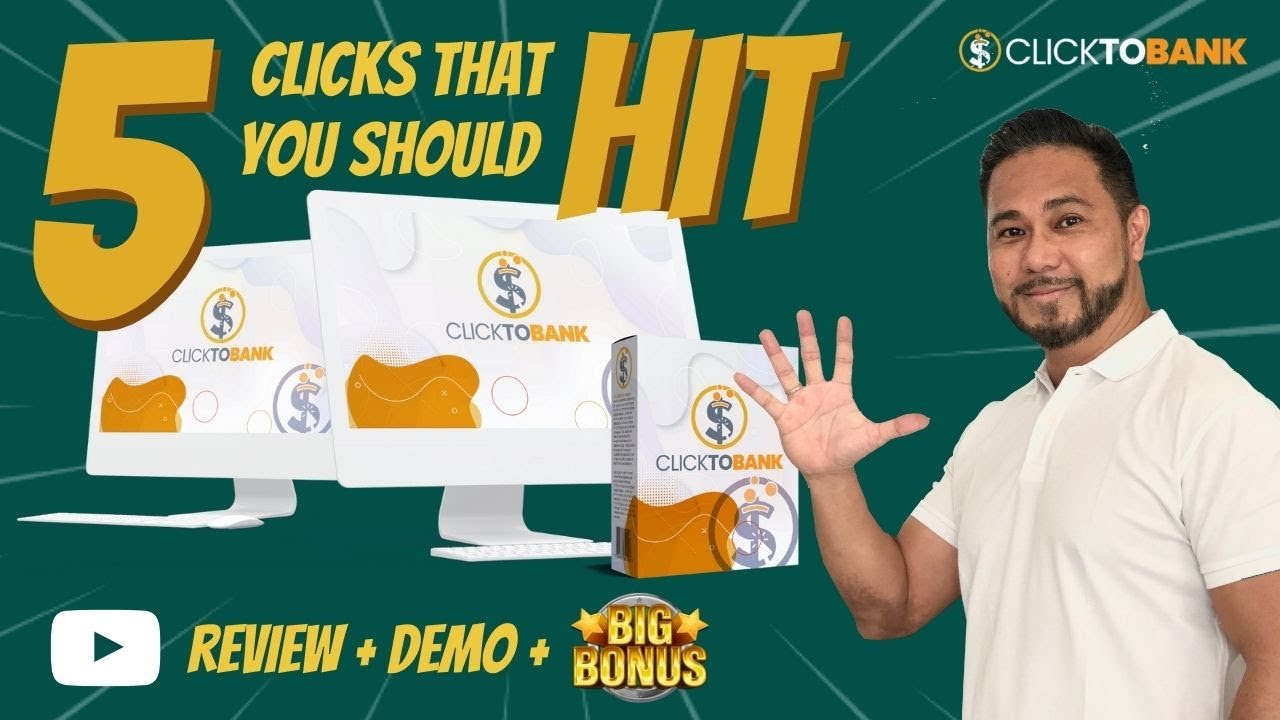 CLICK TO BANK REVIEW + 🎁  MY AWESOME  BONUSES  🎁 ‼️ A BRAND NEW PUSH-BUTTON SOFTWARE ‼️