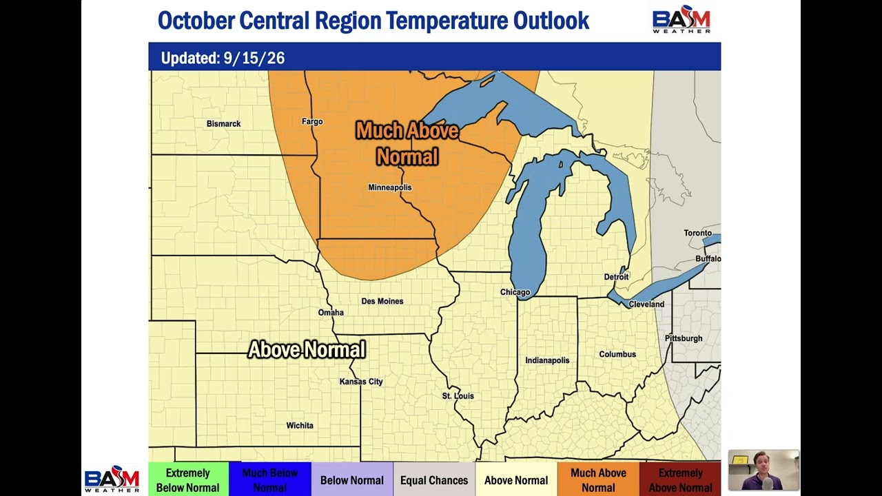 Central region October temperature outlook 2026