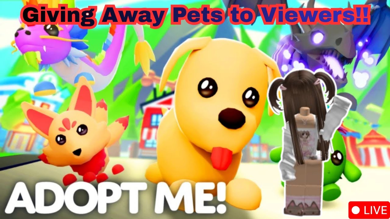 Giving Away Pets to Viewers in Adopt Me! - LIVE - YouTube
