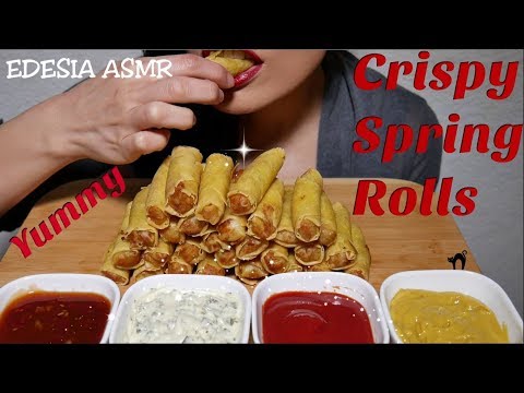 ASMR 咀嚼音 Crispy Spring Rolls 春巻き 炸春捲 스프링롤 Rouleaux de printemps chinois *EATING SOUND*