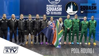 Squash: New Zealand v South Africa - Men's World Team Champs 2017 - Pool Round 1 Highlights