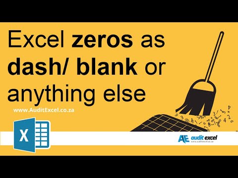 Make zeros dash/ blank in Excel