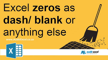 Make zeros dash/ blank in Excel