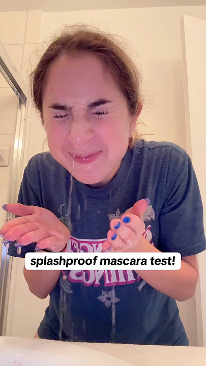 trying SPLASHPROOF MASCARA! 😳#shorts #beautyhacks #mascara